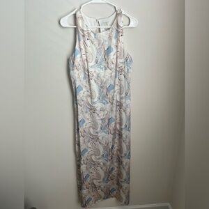 JOIE PAISLEY - Elegant Blue, Brown and Cream Swirl Dress - Women’s Size Medium